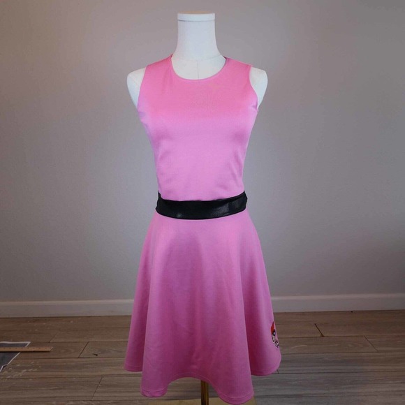 Cartoon Network Juniors Dress Powerpuff Girls Pink Mini A line Embroidery XL - Picture 2 of 11